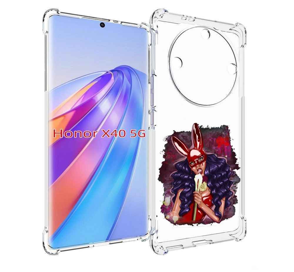 

Чехол MyPads девушка-с-текучей-маской женский для Honor X40, Прозрачный, Tocco