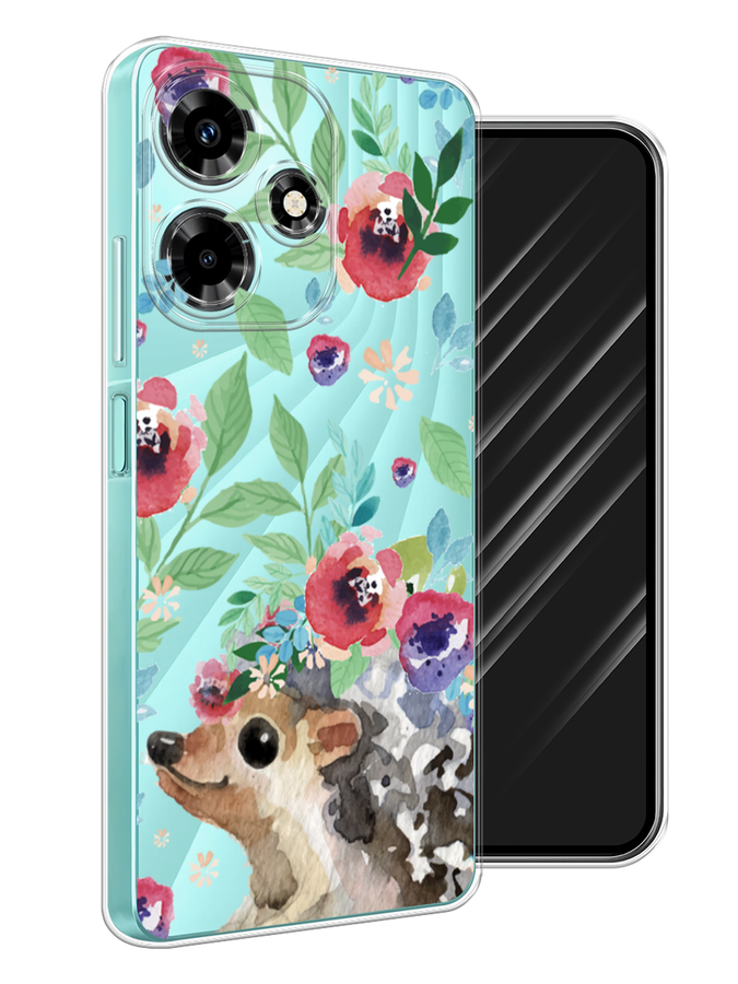 

Чехол Awog на Infinix Hot 30 "Ежик в цветах акварель", Розовый;зеленый;коричневый, 3104050-2