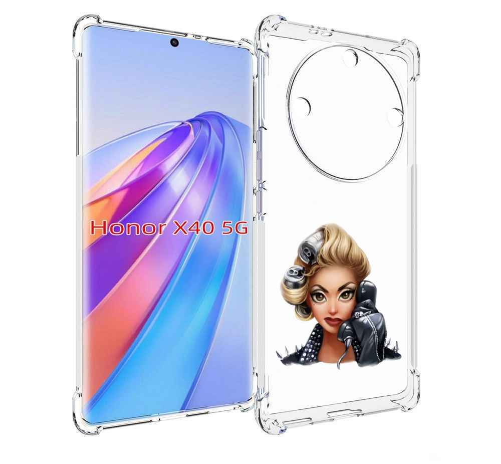 

Чехол MyPads девушка-смайлик-с-телефоном женский для Honor X40, Прозрачный, Tocco