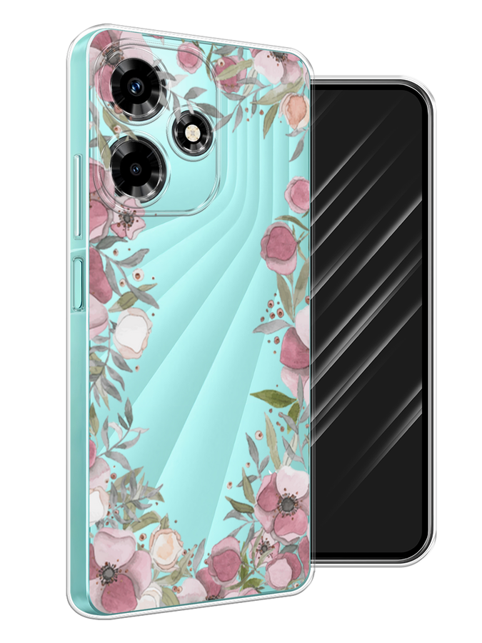 

Чехол Awog на Infinix Hot 30 "Розовая цветочная рамка", Розовый;зеленый, 3104050-8