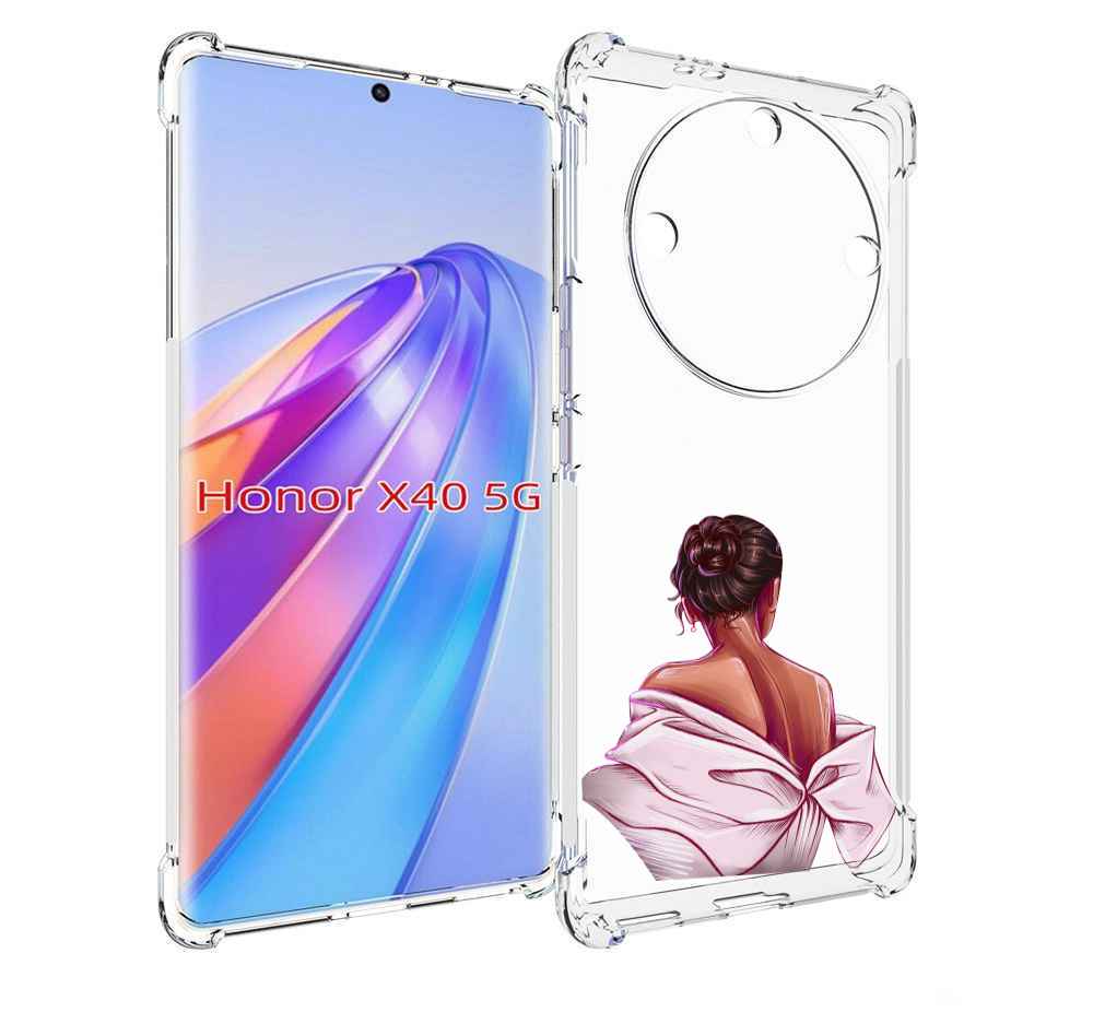 

Чехол MyPads девушка-со-спины женский для Honor X40, Прозрачный, Tocco