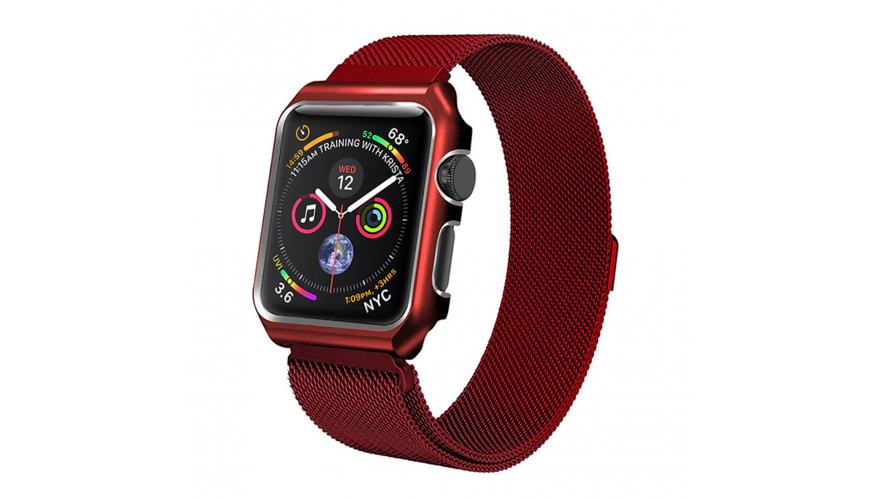 

Ремешок для Apple watch 42mm One Body Milanese Loop Металл красный