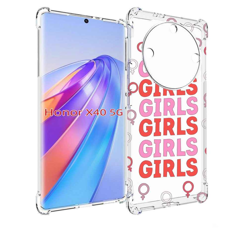 

Чехол MyPads девушки!!! женский для Honor X40, Прозрачный, Tocco