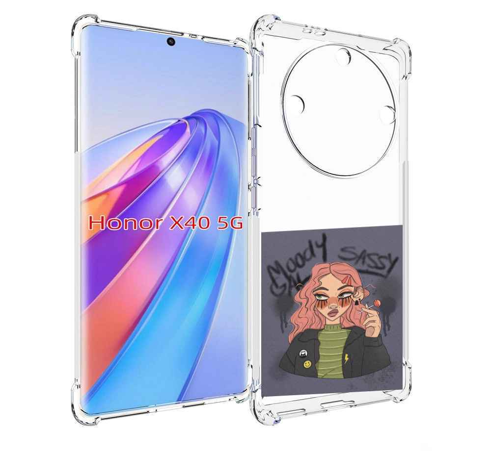 

Чехол MyPads дерзкое-настроение женский для Honor X40, Прозрачный, Tocco