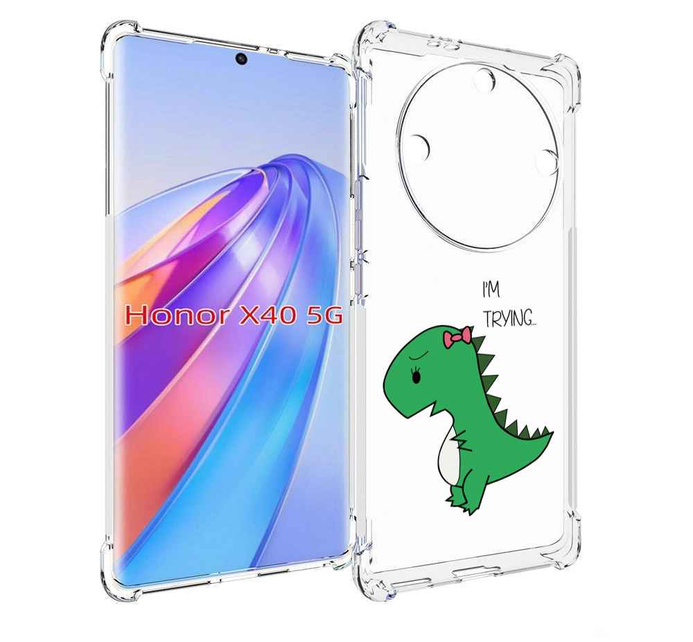 

Чехол MyPads динозаврик-девочка для Honor X40, Прозрачный, Tocco