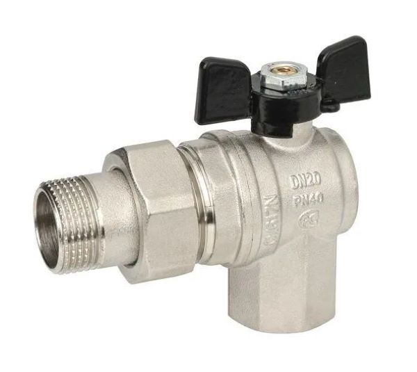 

Бугатти Угловой кран шаровый с американкой 3/4, 594-3/4