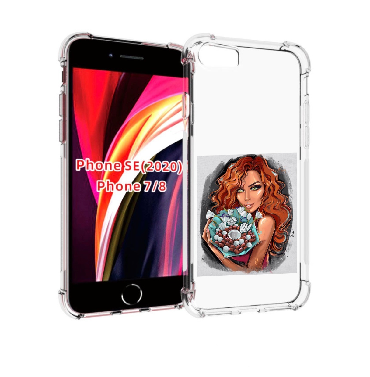 

Чехол MyPads девушка-с-кокосовым-букетом женский для iPhone 7 4.7 / iPhone 8, Прозрачный, Tocco