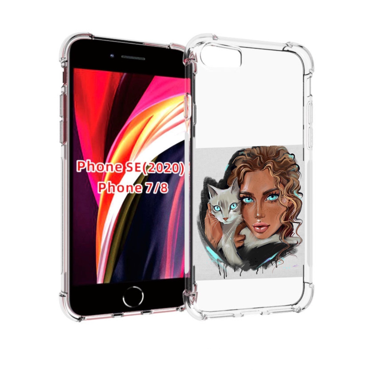 

Чехол MyPads девушка-с-котом-голубые-глаза женский для iPhone 7 4.7 / iPhone 8, Прозрачный, Tocco