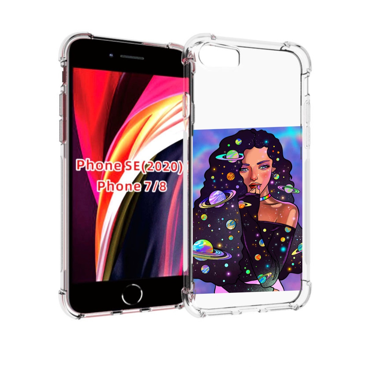 

Чехол MyPads девушка-с-планетами-в-волосах женский для iPhone 7 4.7 / iPhone 8, Прозрачный, Tocco