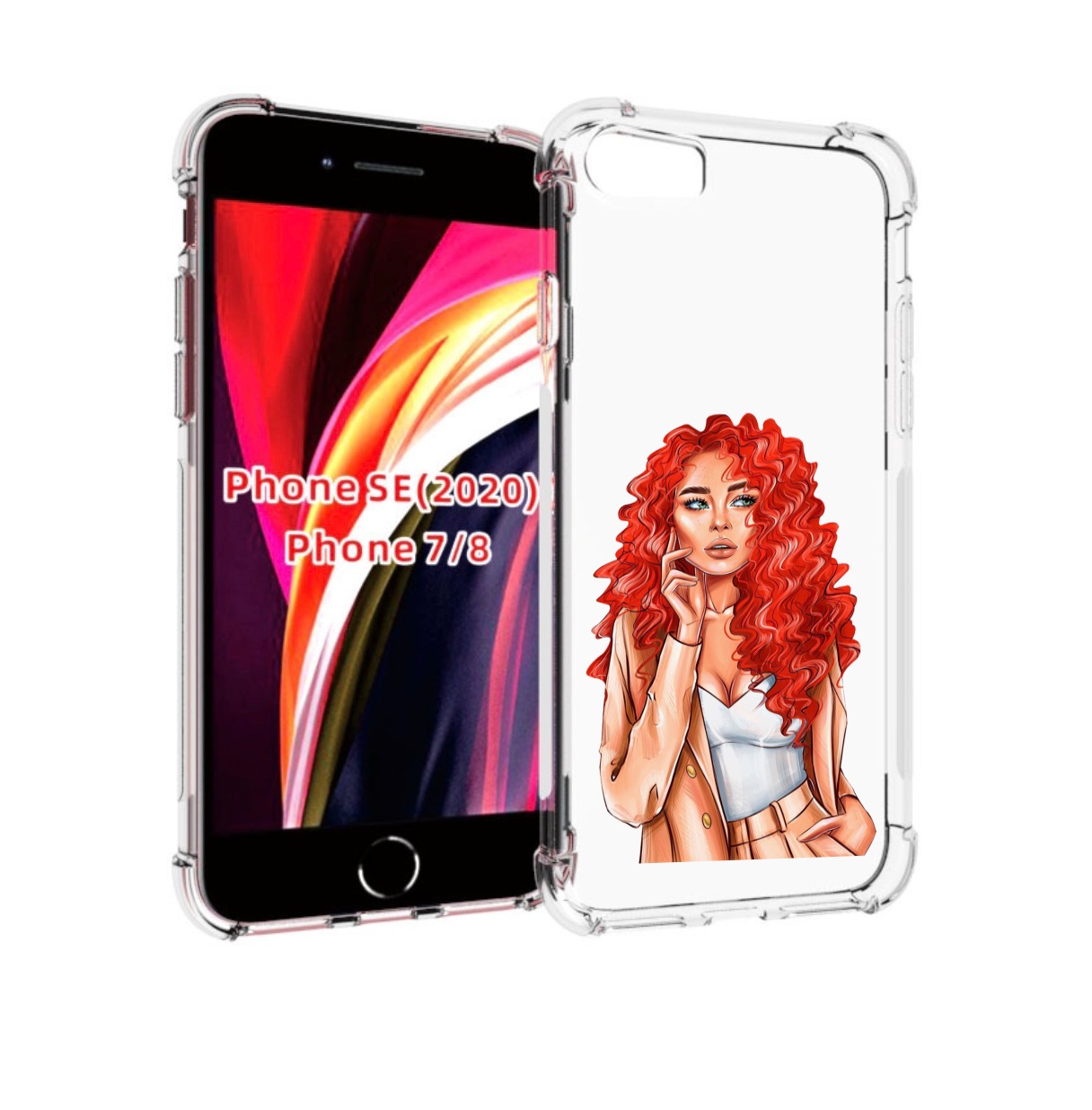 

Чехол MyPads девушка-с-яркими-волосами женский для iPhone 7 4.7 / iPhone 8, Прозрачный, Tocco