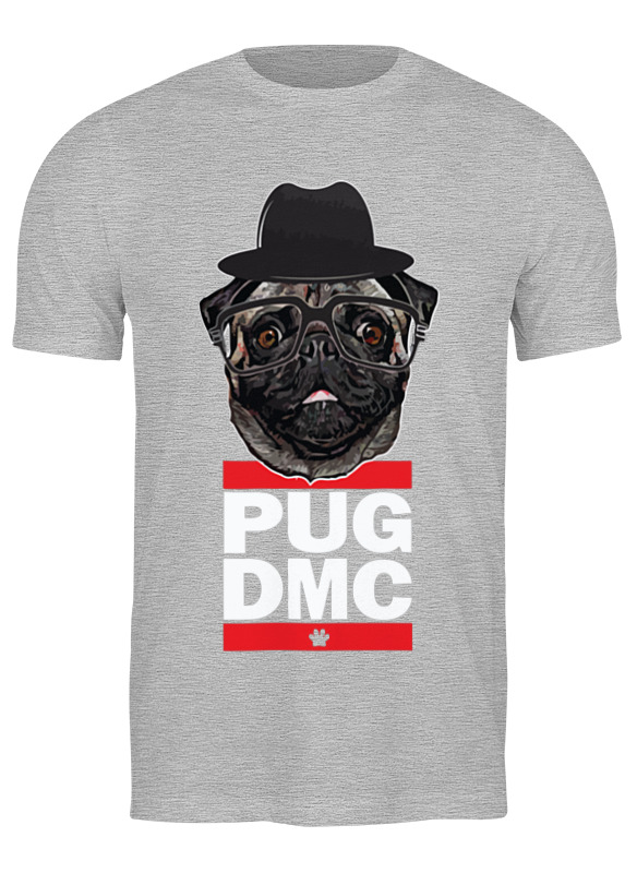 

Футболка мужская Printio Pug x run dmc серая M, Серый, Pug x run dmc
