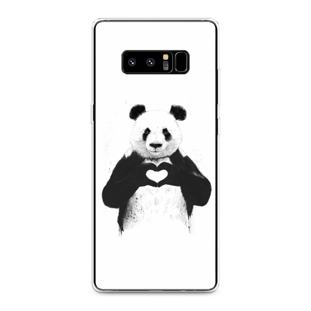 

Чехол Awog на Samsung Galaxy Note 8 "Панда love", Серебристый, 25250-10