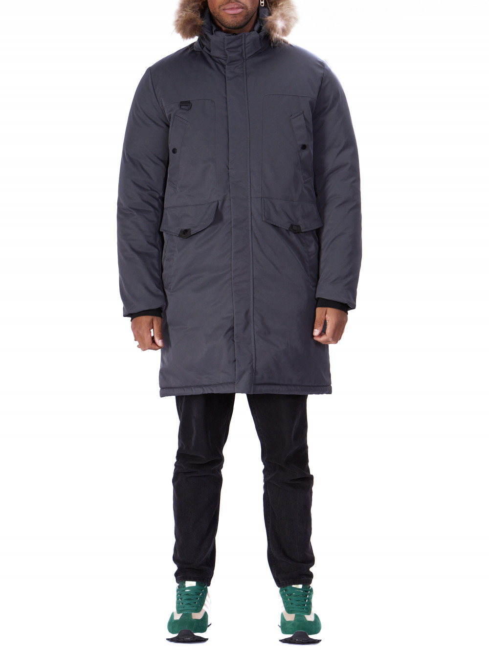 

Парка мужская NoBrand AD7707009 серая 4XL, Серый, AD7707009