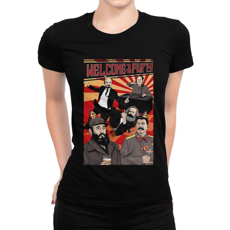 

Футболка женская Dream Shirts Коммунистическая Вечеринка черная L, Черный, Коммунистическая Вечеринка