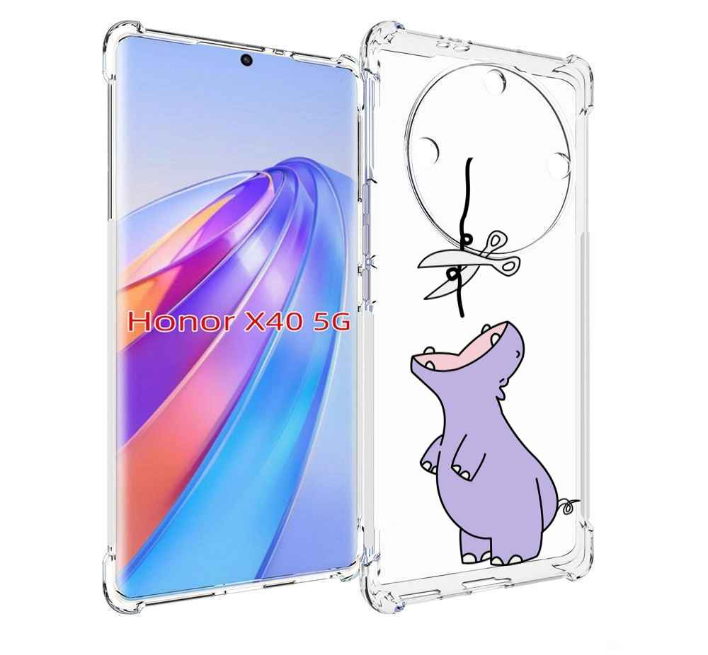 

Чехол MyPads динозаврик-фиолетовый для Honor X40, Прозрачный, Tocco