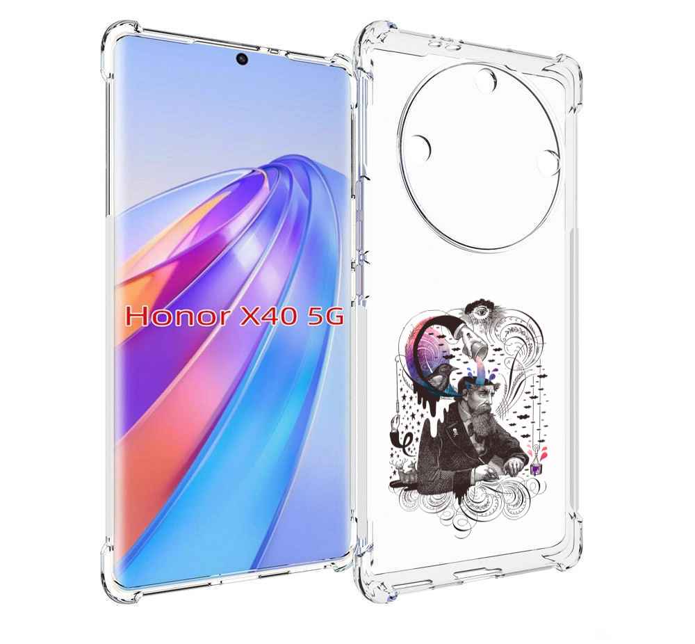 

Чехол MyPads абстракция думающий мужчина для Honor X40, Прозрачный, Tocco