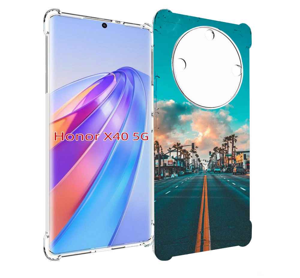 

Чехол MyPads дорога-в-лос-анджелес для Honor X40, Прозрачный, Tocco