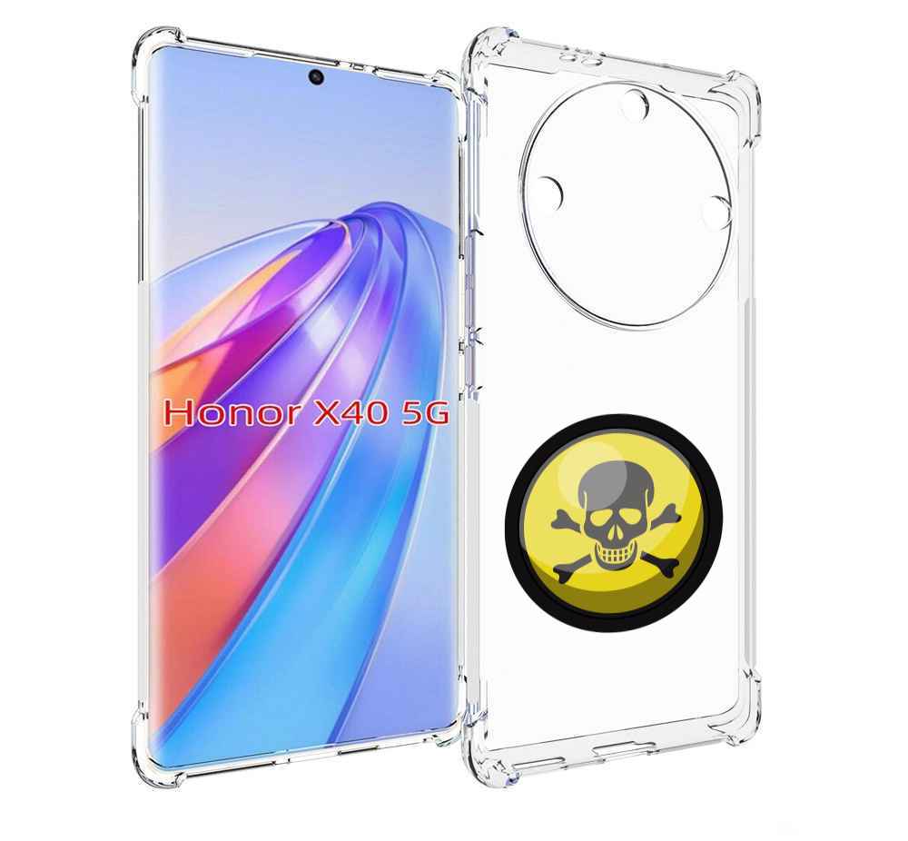 

Чехол MyPads желтый-череп для Honor X40, Прозрачный, Tocco