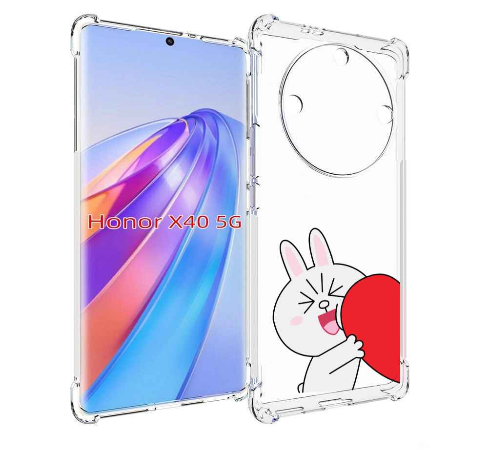 

Чехол MyPads зайчик-с-полуседрцем для Honor X40, Прозрачный, Tocco