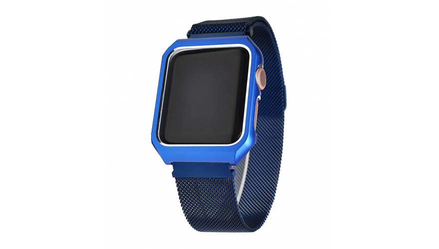 

Ремешок для Apple watch 42mm One Body Milanese Loop Металл синий
