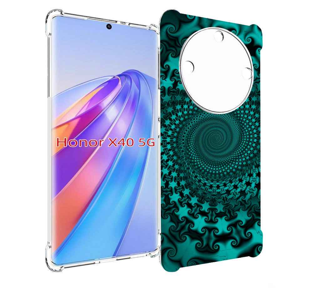 

Чехол MyPads зеленый-гипноз для Honor X40, Прозрачный, Tocco