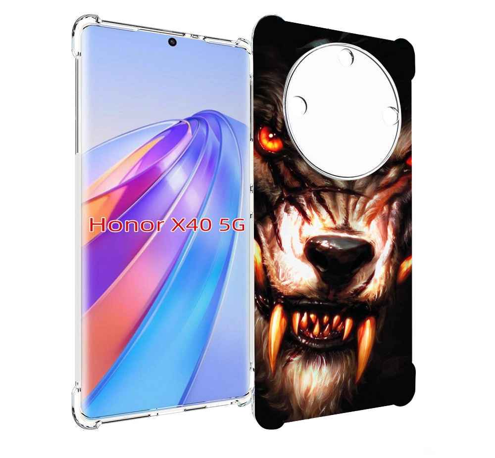

Чехол MyPads злой голодный волк мужской для Honor X40, Прозрачный, Tocco