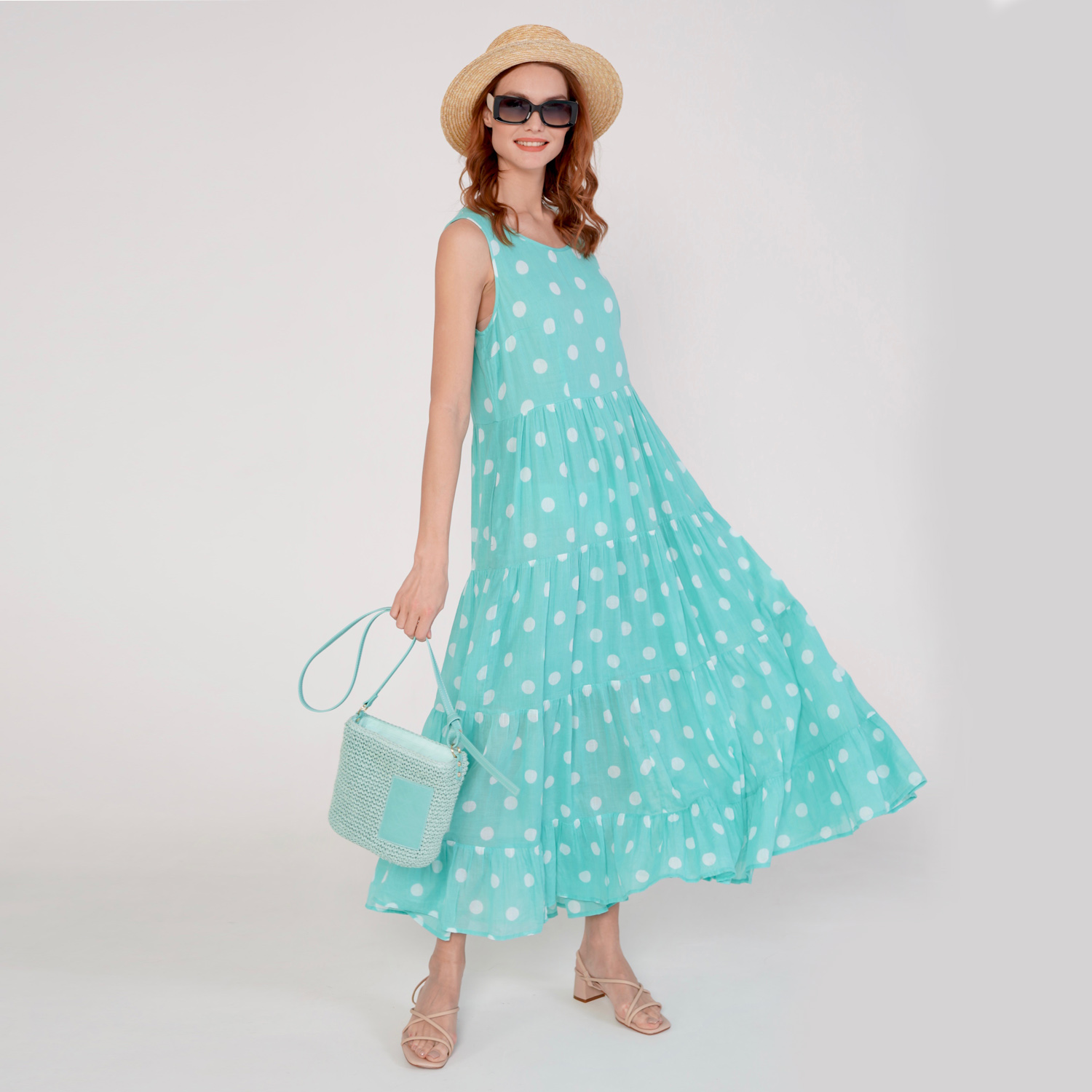 Пляжная туника женская FABRETTI NN89 голубая 52 RU