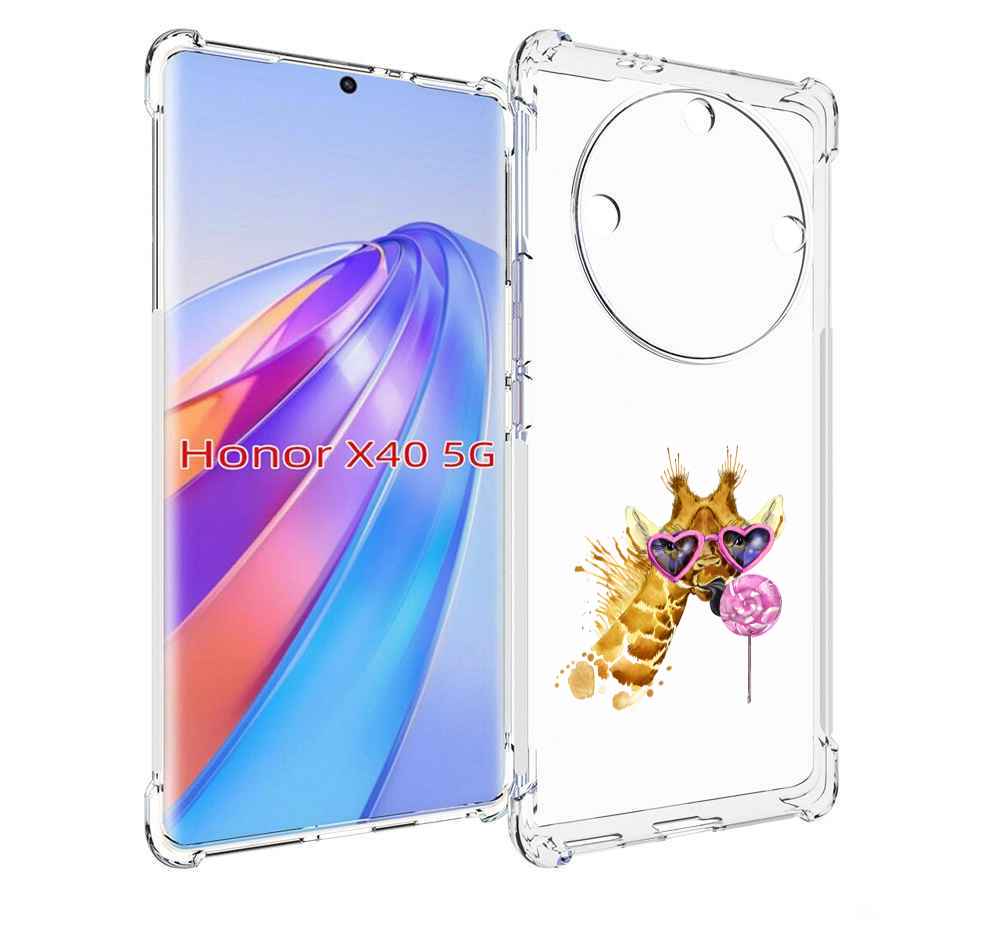 

Чехол MyPads акварельный жираф для Honor X40, Прозрачный, Tocco
