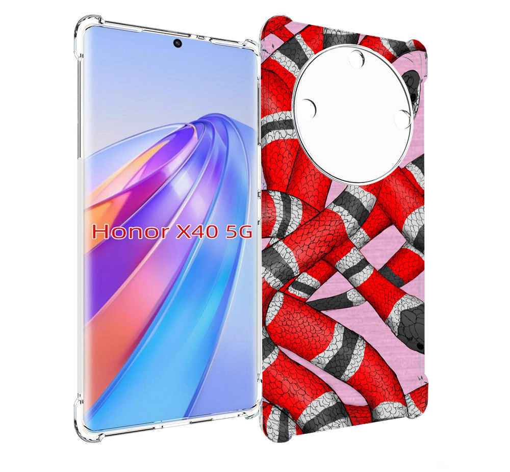 

Чехол MyPads змея-красно-черно-белый для Honor X40, Прозрачный, Tocco