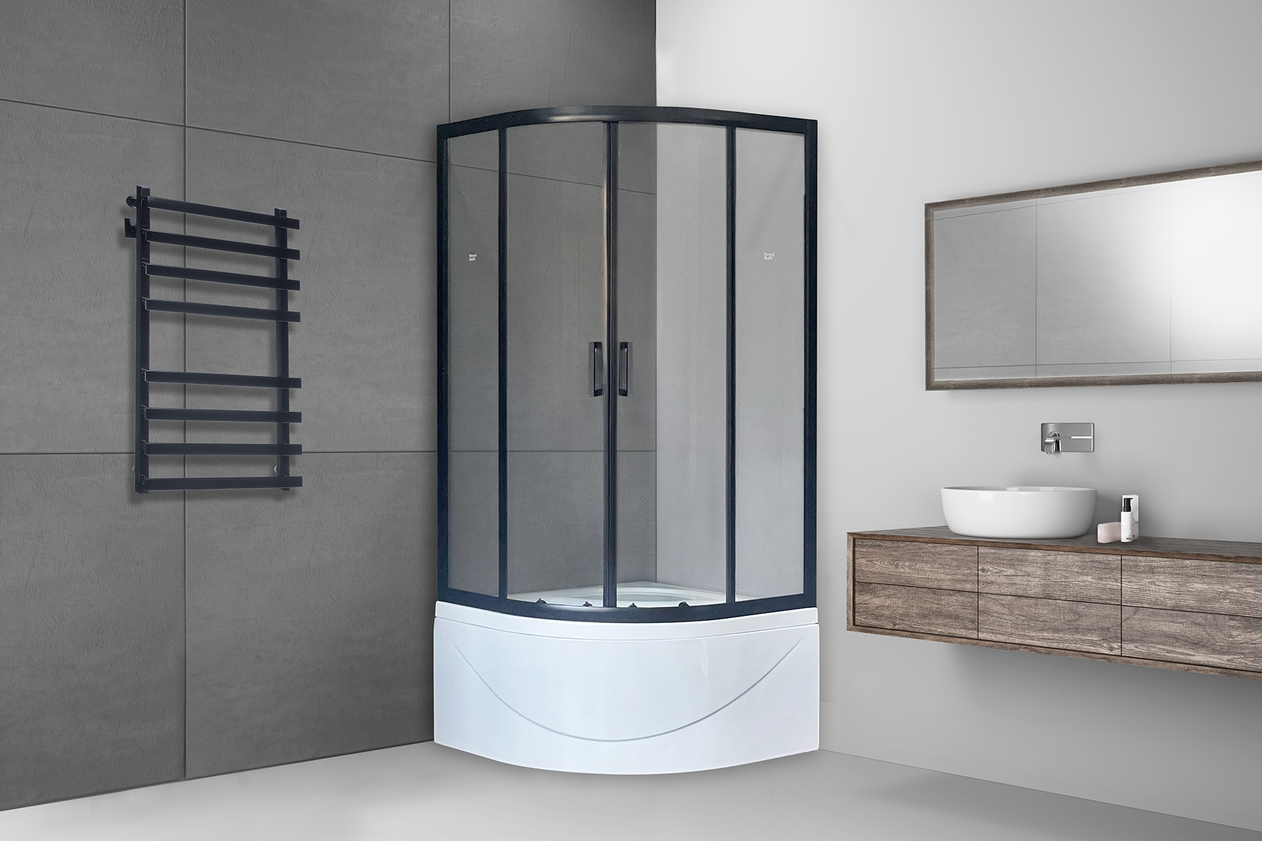 

Душевой угол Royal Bath RB 100BK-T-BL (прозрачное)