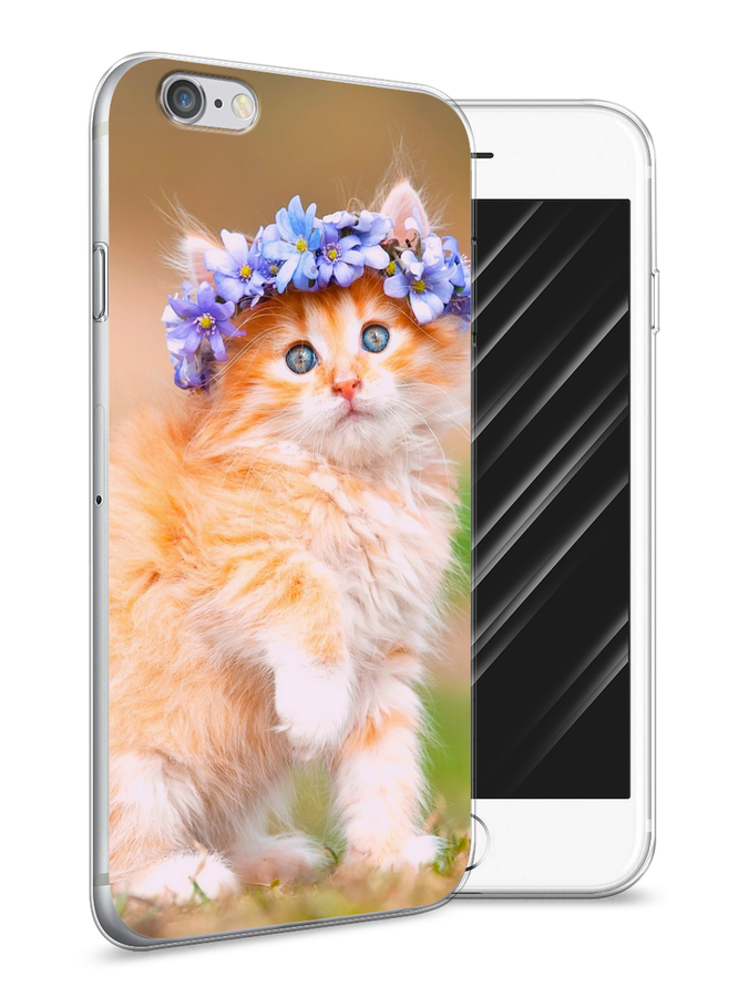 

Чехол Awog на Apple iPhone 6 / Айфон 6 "Рыжий кот в венке", Разноцветный, 10450-1