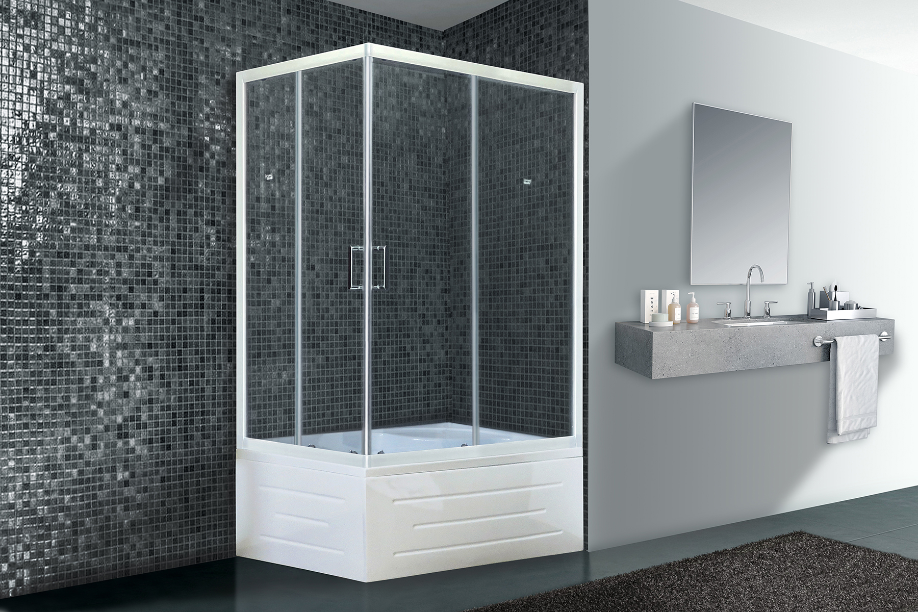 фото Душевой угол royal bath rb 8100bp-t (прозрачное) правый