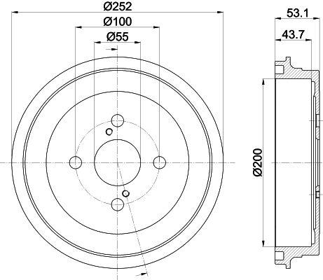 Барабан тормозной для автомобилей Toyota Yaris (05-) без ABS TRIALLI TF051342