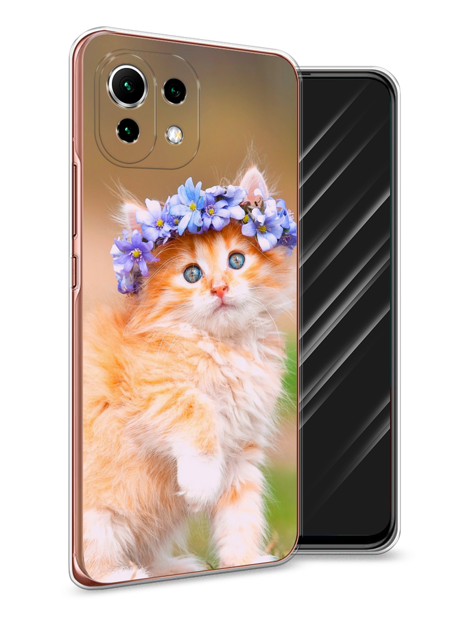 

Чехол Awog на Xiaomi Mi 11 Lite "Рыжий кот в венке", Разноцветный, 310250-1