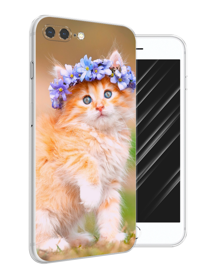 

Чехол Awog на Apple iPhone 7 Plus / Айфон 7 Plus "Рыжий кот в венке", Разноцветный, 10750-1