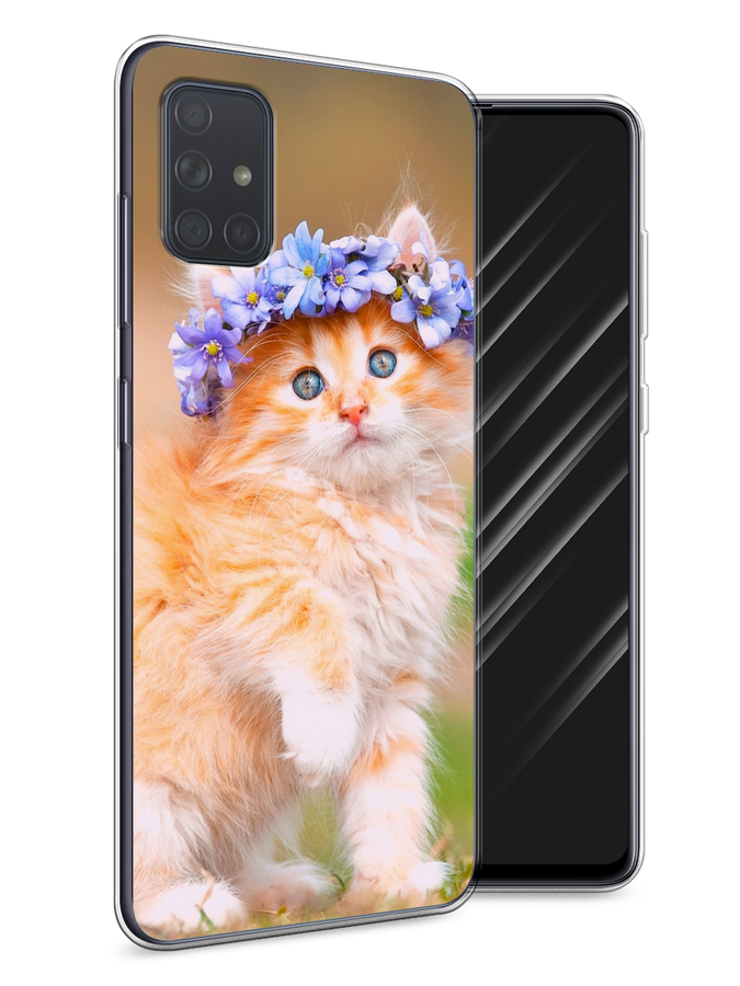 

Чехол Awog на Samsung Galaxy A71 "Рыжий кот в венке", Разноцветный, 29050-1