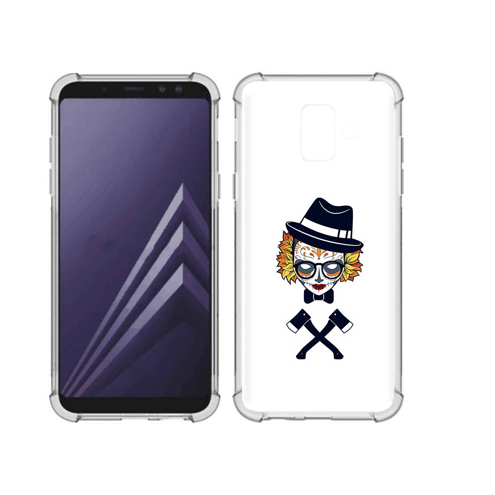 

Чехол MyPads Tocco для Samsung Galaxy A6 (2018) девушка в маске с топорами рисунок, Прозрачный, Tocco