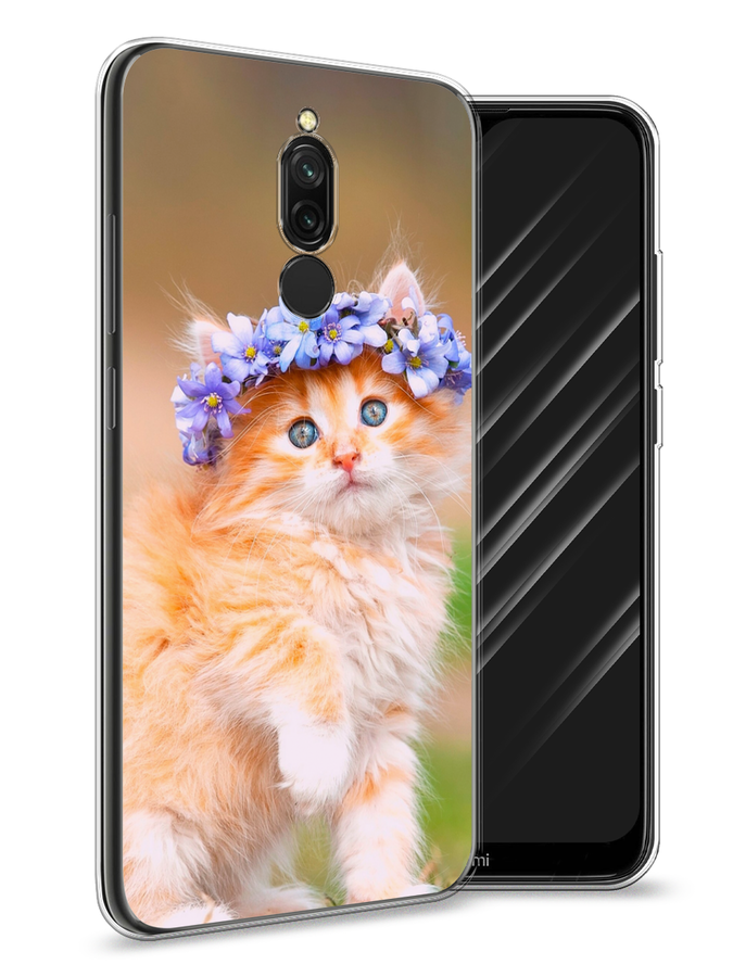 

Чехол Awog на Xiaomi Redmi 8 "Рыжий кот в венке", Разноцветный, 37150-1
