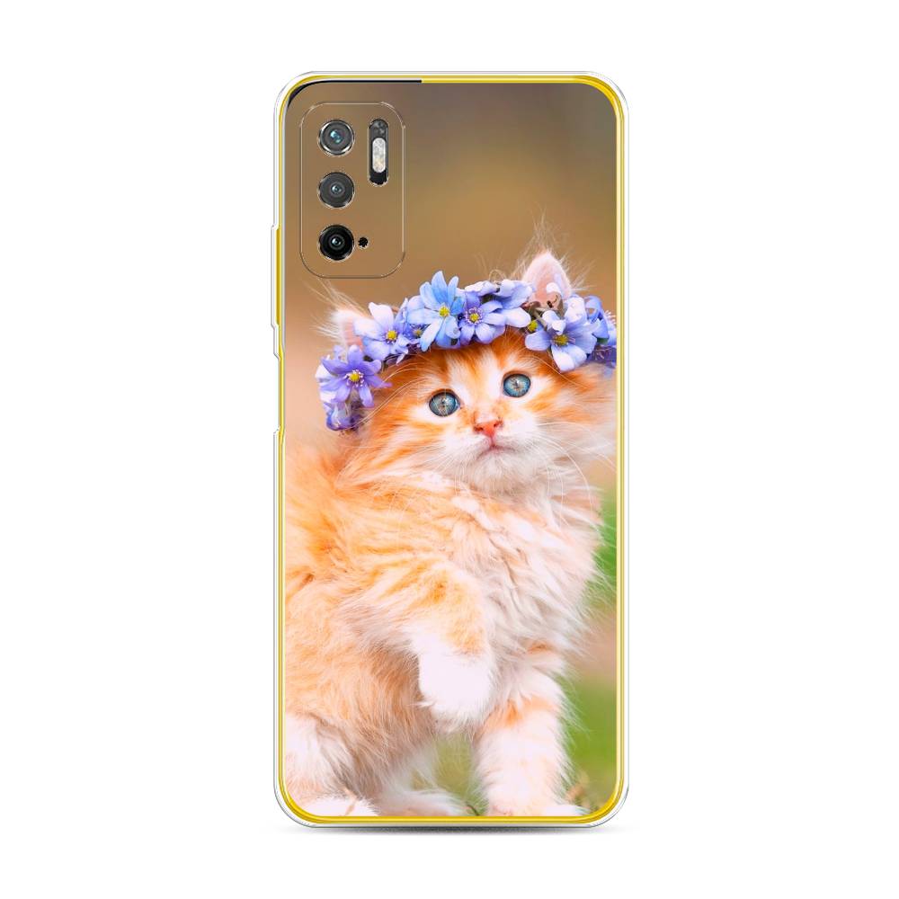 

Чехол Awog на Poco M3 Pro "Рыжий кот в венке", Разноцветный, 311050-1