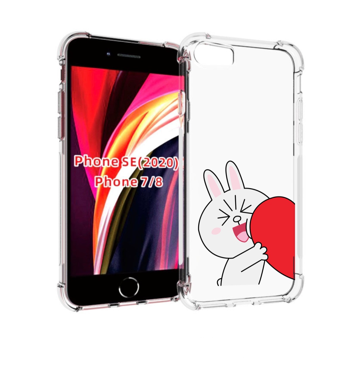

Чехол MyPads зайчик-с-полуседрцем для iPhone 7 4.7 / iPhone 8 / iPhone SE 2 (2020), Прозрачный, Tocco