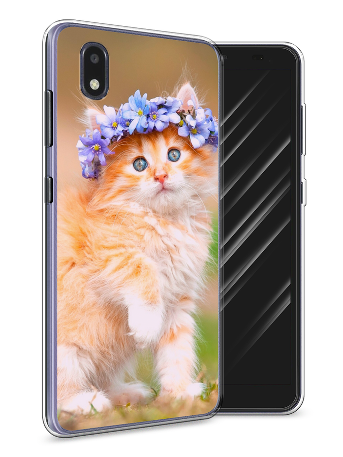 

Чехол Awog на ZTE Blade A3 (2020) / ЗТЕ Блэйд A3 (2020) "Рыжий кот в венке", Разноцветный, 133650-1