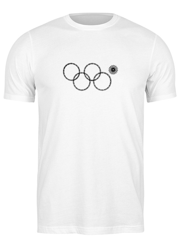 

Футболка мужская Printio Нераскрывшееся кольцо сочи 2014 белая M, Нераскрывшееся кольцо сочи 2014