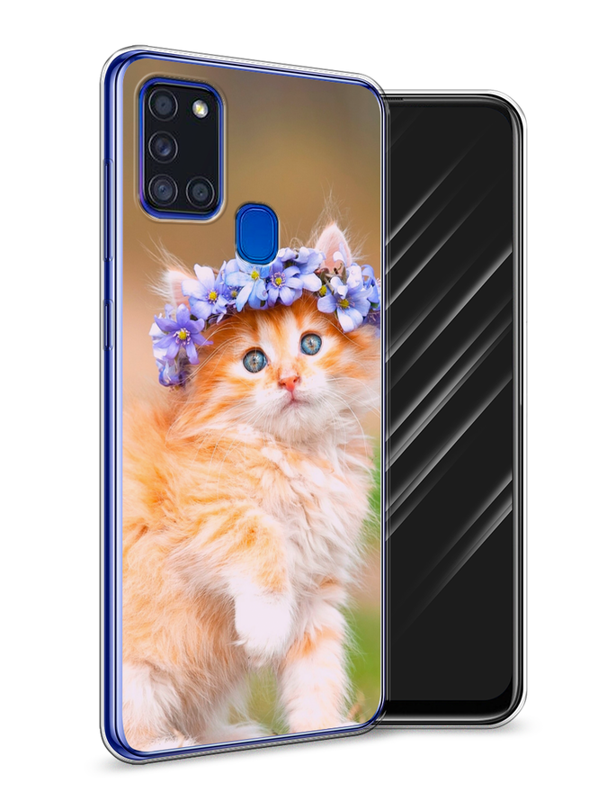 

Чехол Awog на Samsung Galaxy A21s / Самсунг A21s "Рыжий кот в венке", Разноцветный, 2100250-1