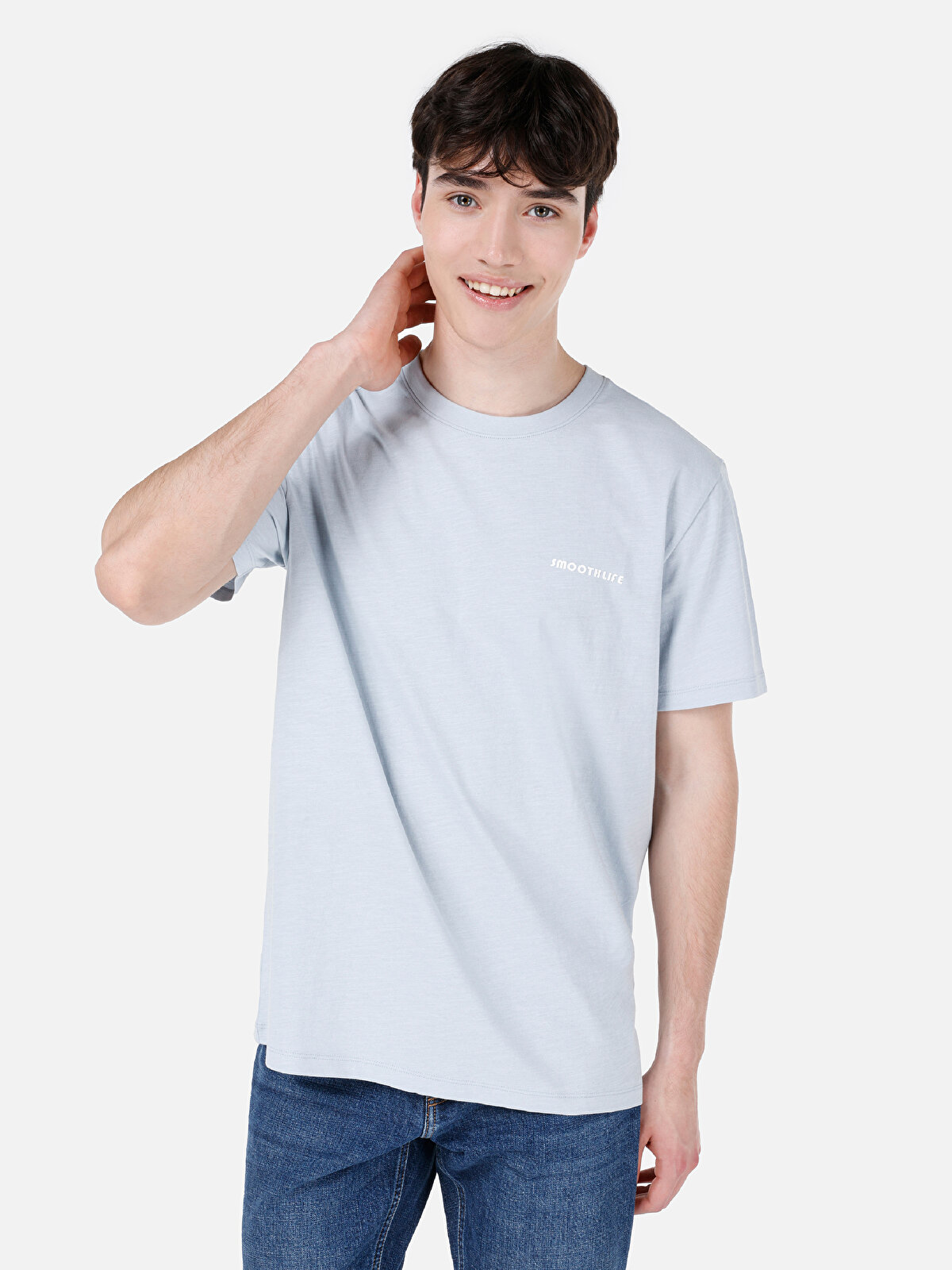 

Футболка мужская Colin's CL1067873 голубая 2XL, Голубой, CL1067873