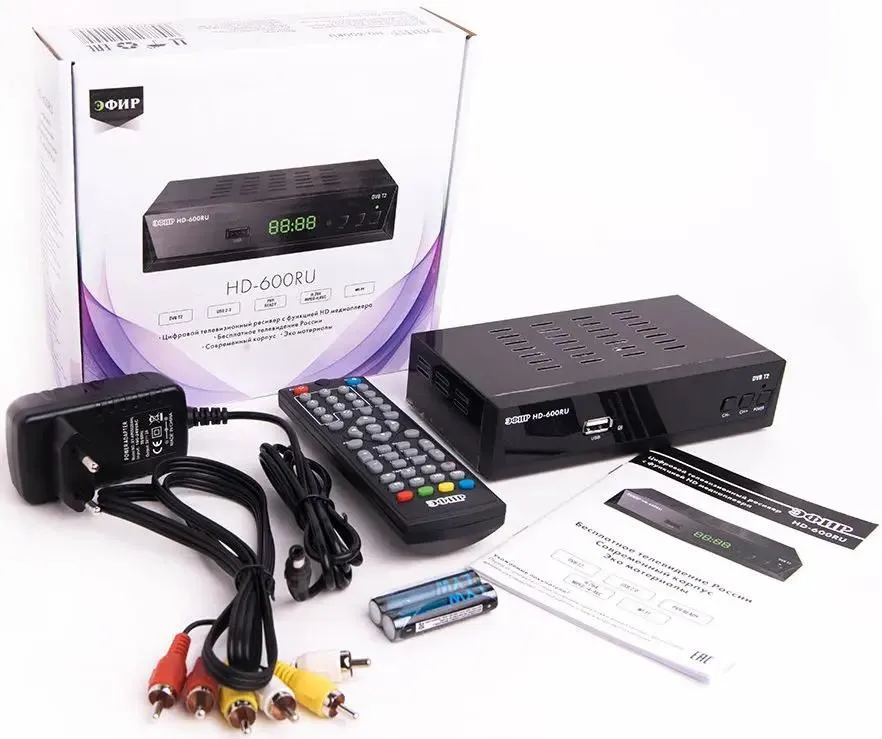 

DVB-T2 приставка ЭФИР HD-600 Black, HD-600