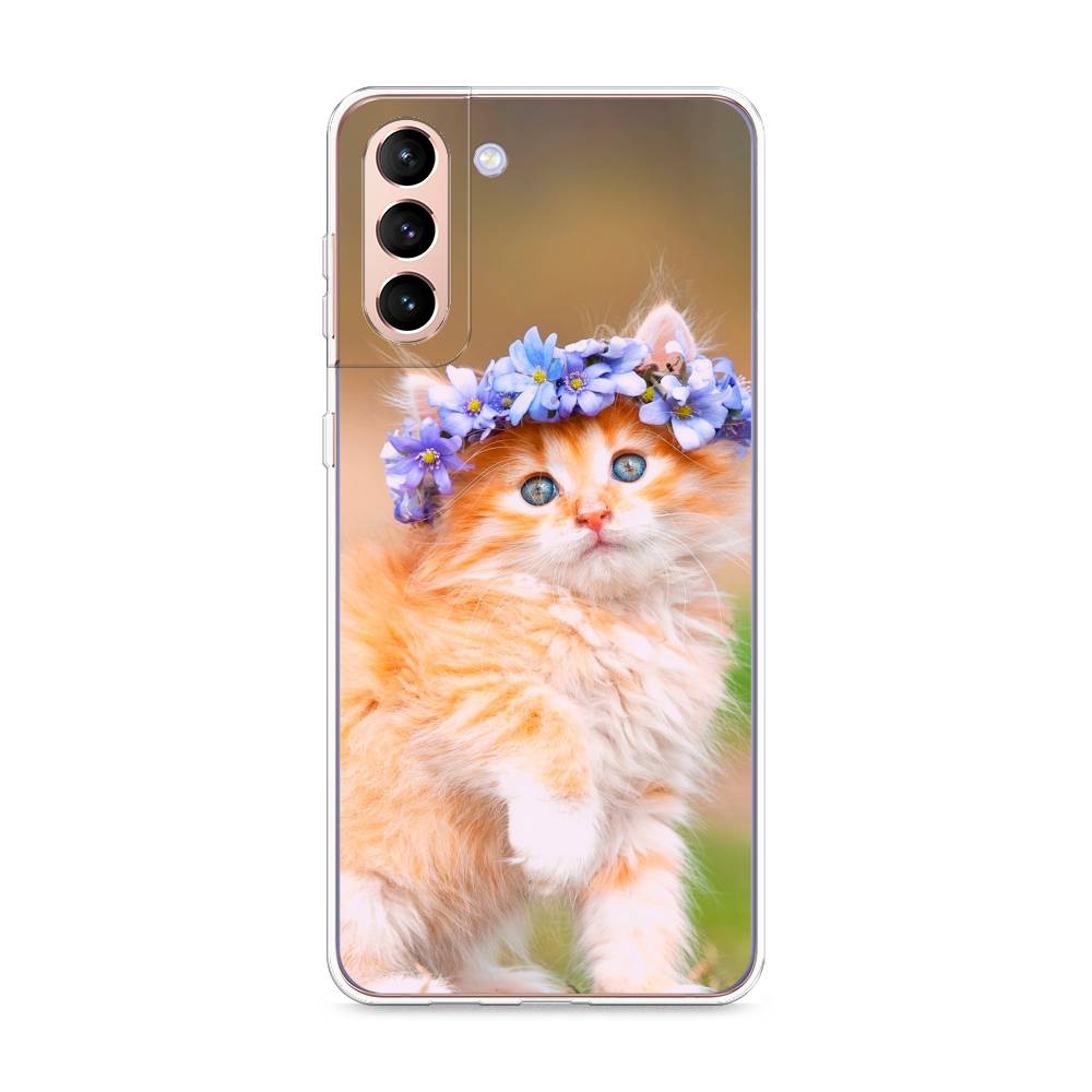 

Чехол Awog на Samsung Galaxy S21 + / Самсунг S21 + "Рыжий кот в венке", Разноцветный, 2102150-1