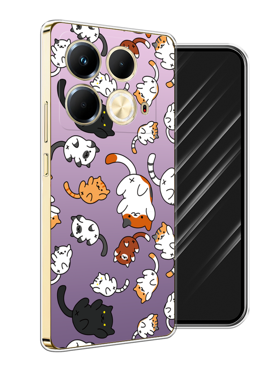 

Чехол Awog на Infinix Note 40 "Котопад", Фиолетовый;белый, 3105850-1
