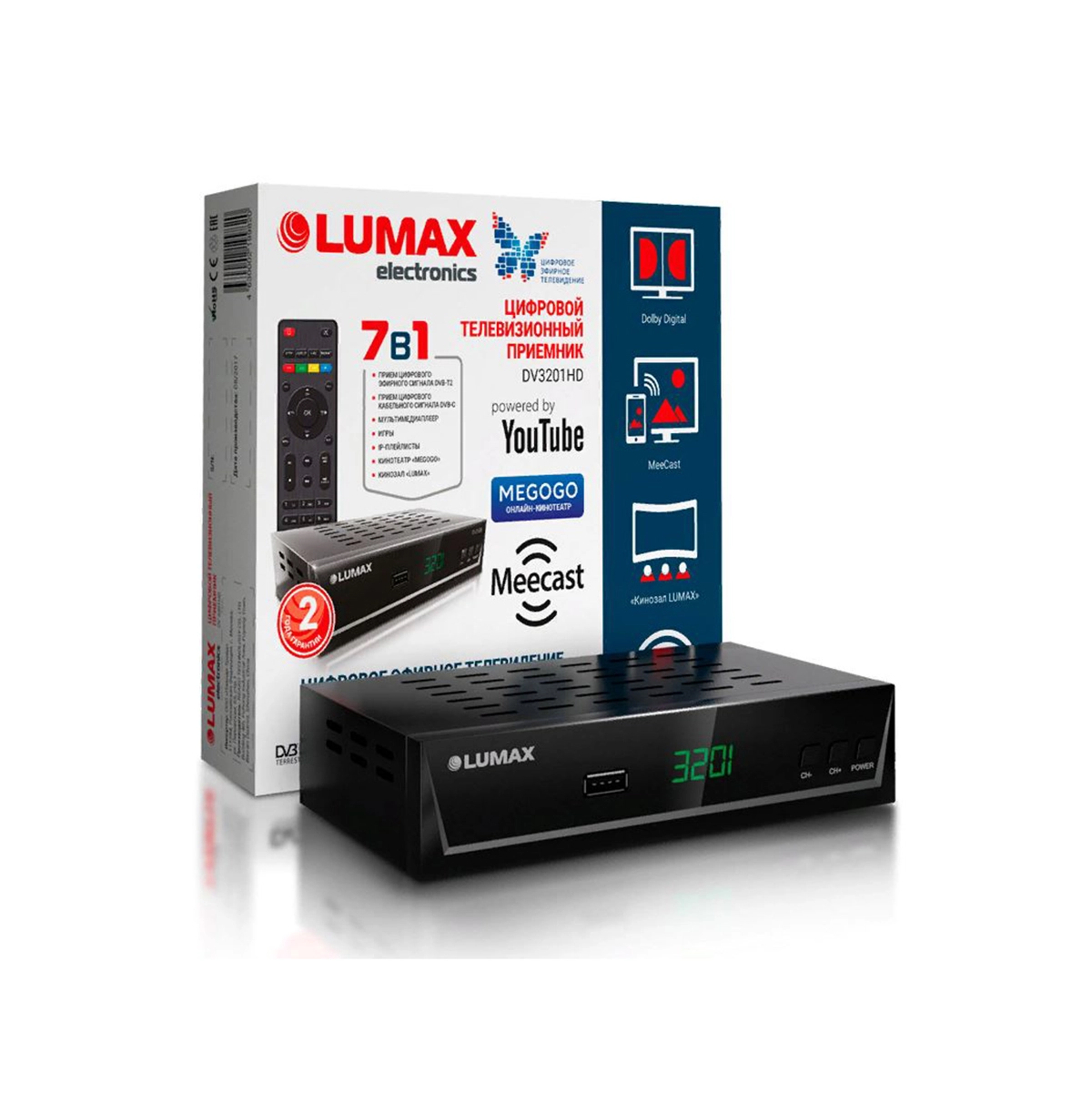 

DVB-T2 приставка Lumax DV3201HD Black, DV3201HD