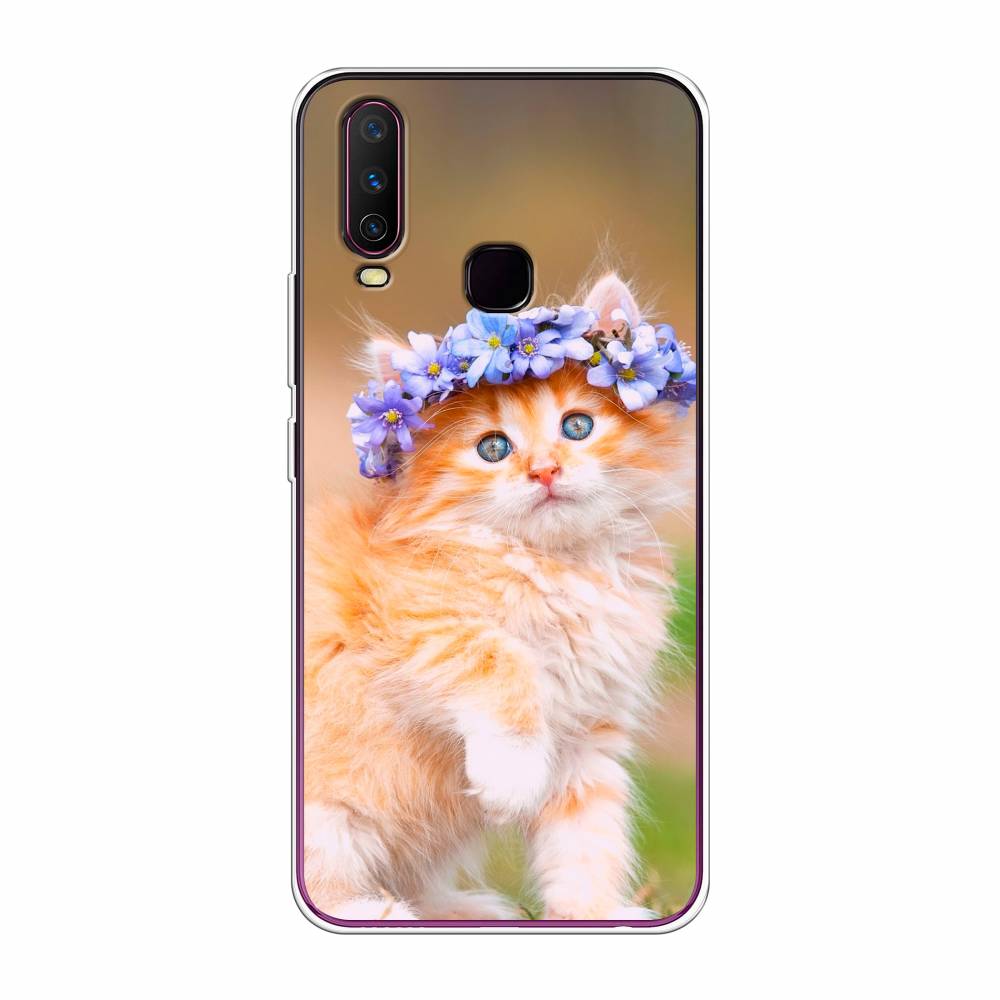 

Чехол Awog на Vivo Y17 "Рыжий кот в венке", Разноцветный, 261750-1
