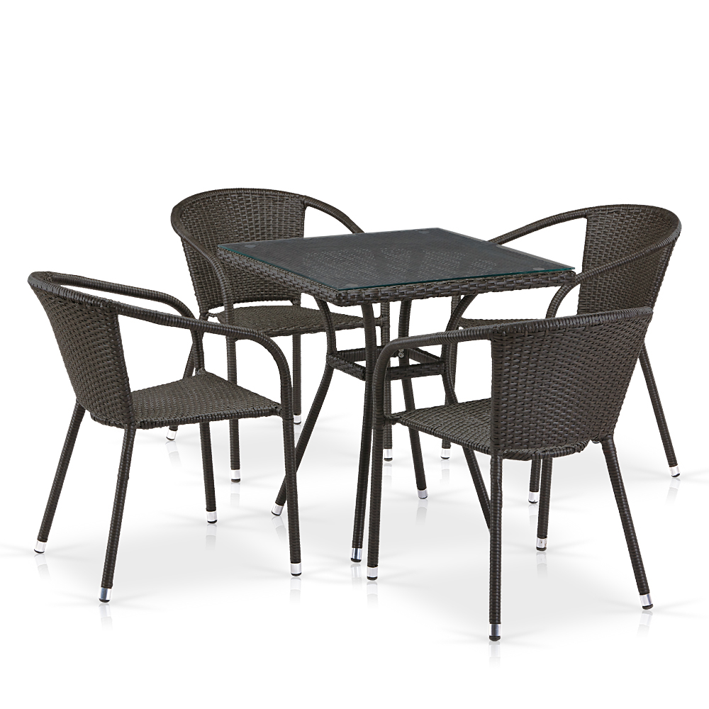 

Комплект плетеной мебели Афина T282BNT/Y137C-W53 4Pcs Brown